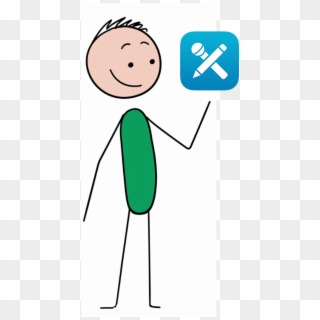 Cartoon Man Holding Up The Visible Classroom App Icon, HD Png Download
