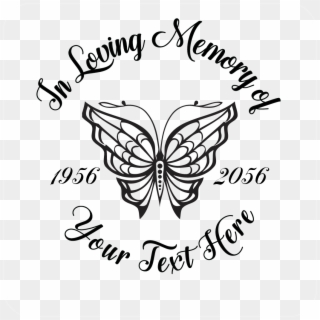 In Loving Memory Butterfly Decal - Loving Memory Writing, HD Png Download