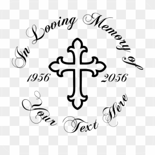 In Loving Memory Cross Decal Style - Cross Clipart Black And White Png, Transparent Png