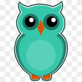 Owl Blue Green Cartoon Bird Cute 390999 - Cartoon Bird, HD Png Download