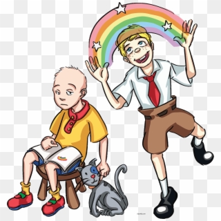 Caillou And Spongebob Human Clipart Png - Ya Ready Kids, Transparent Png