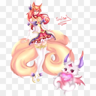 Star Guardian Ahri By Hiirondelle Hd Wallpaper Background - Star Guardian Ahri Png, Transparent Png