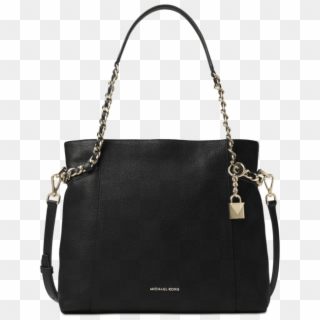 Michael Kors Nwt $298 Remy Gold Black Pebble Leather - Handbag, HD Png Download