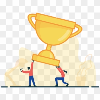 Illustration Of Two People Holding Trophy, HD Png Download