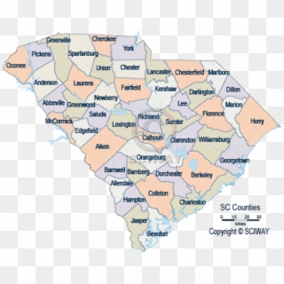 South Carolina Detailed County Maps On South Carolina - South Carolina Indian Tribes Map, HD Png Download