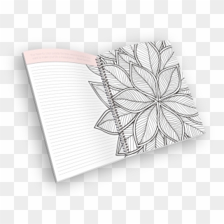 Open Spiral-bound Coloring Journal With A Leaf Outline - Sketch, HD Png Download