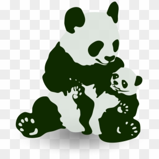 Big Image - Clipart Image Of Panda And Its Baby, HD Png Download