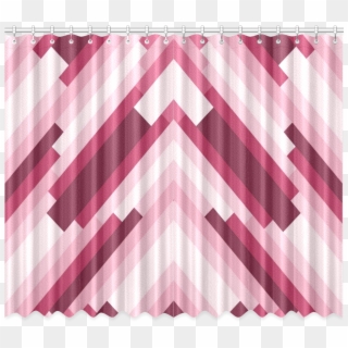 Shades Of Pink Diagonal Stripes Window Curtain 50 X84 - Patchwork, HD Png Download