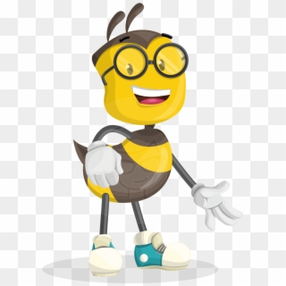 School Bee Cartoon Vector Character Aka Shelbee Sting - Vector Graphics, HD Png Download