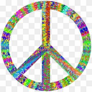 Psychedelic Clipart Cute - Groovy Peace Sign Png, Transparent Png