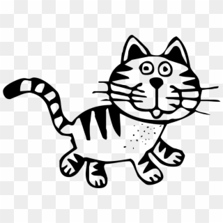 Cat, Tabby, Feline, Animal, Drawing, Content, Png - Striped Cat Clipart Black And White, Transparent Png