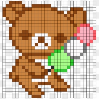 Rilakkuma Holding A Dango Perler Bead Pattern / Bead - Pixel Art Rilakkuma, HD Png Download