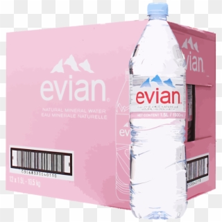 Evian Water 12pk/1l - Evian 24 Pack, HD Png Download