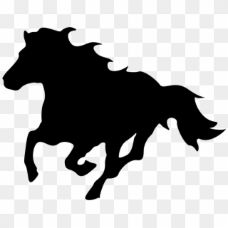 Running Horse Facing The Left Direction Silhouette - Cavalo Correndo Png, Transparent Png