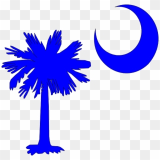 Sc Palmetto Tree Blue Right Side Moon Svg Clip Arts, HD Png Download