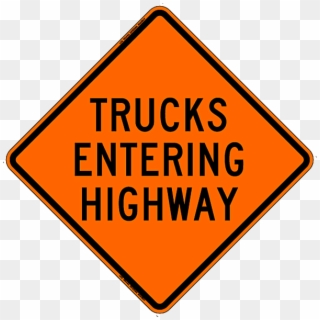 Truck Entering Highway Safety Roadside Roll-up Sign - Profile Is Temporarily Unavailable, HD Png Download