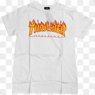 Thrasher Magazine Flame Logo T Shirt - Active Shirt, HD Png Download