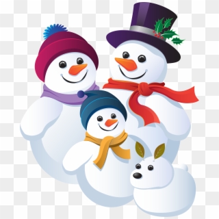 Tubes Noel / Bonhommes De Neiges Christmas Snowman, - Snow Family Illustration, HD Png Download