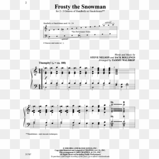 Frosty The Snowman Thumbnail - Frosty The Snowman Sheet Music, HD Png Download