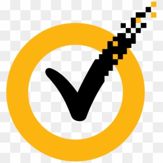 Black Tick In Yellow Circle Logo 3 By Edward - Symantec New, HD Png Download