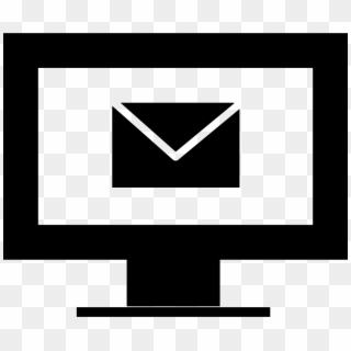 Computer Email On Monitor Screen Interface Symbol Comments - Computer Email Icon Png, Transparent Png