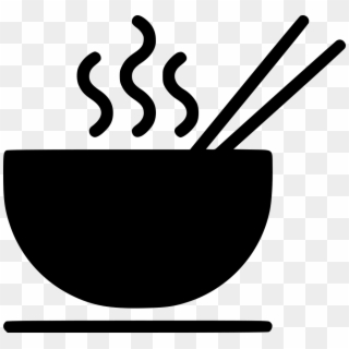 Noodle Bowl Soup Hot Chopstick Eat Svg Png Icon Free - Noodle Bowl Black And White, Transparent Png