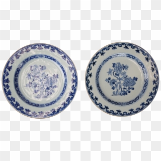 Two Oriental Blue And White Plates - Blue And White Porcelain, HD Png Download
