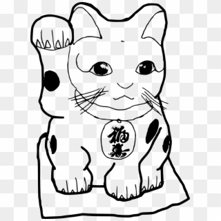 Onlinelabels Clip Art - Lucky Cat Drawing Png, Transparent Png