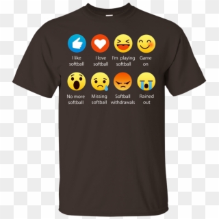 I Love Softball Emoji Emoticon Graphic Tee T-shirt - Shirt, HD Png Download