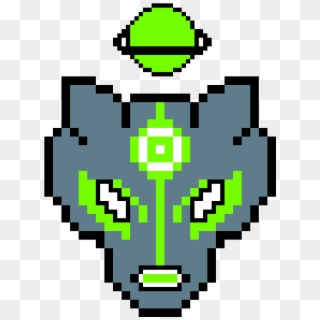 Wolf Green Lantern - Rainbow Pixel Art, HD Png Download