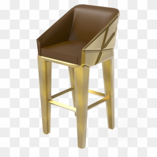 Hades Is A Gold Bar Stool With A Strong And Bold Design, - Chair, HD Png Download