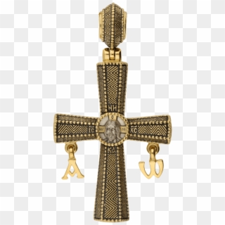 Russian Orthodox Silver Cross Pendant Holy Face Of - Alpha And Omega Cross, HD Png Download