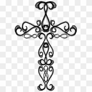 Transparent Stock Black And White Cross Clipart - Cross Drawings, HD Png Download
