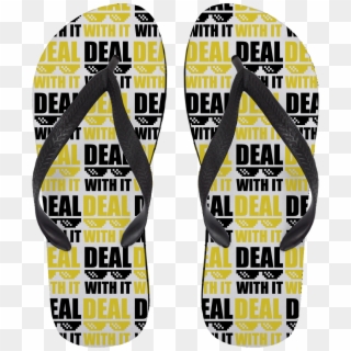 Deal With It Patterned Flip Flops - Puedo Vivir Sin Ti, HD Png Download