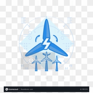 Wind Turbine Illustration Full Screen - Airplane, HD Png Download