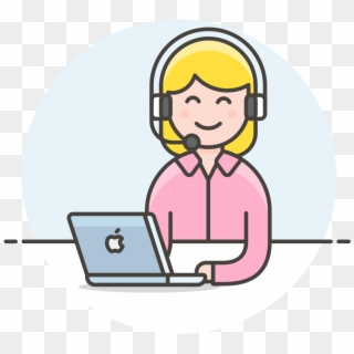 Customer Service Woman Icon - Customer Service Lady Icon, HD Png Download