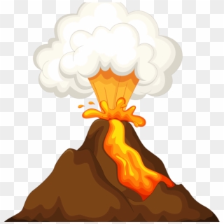 Gallery Of Volcano Clipart Island On An With Smoke - Volcanoes Clipart, HD Png Download