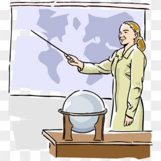 Vector Illustration Of Classroom School Teacher Teaches - Учитель Географии Клипарт, HD Png Download