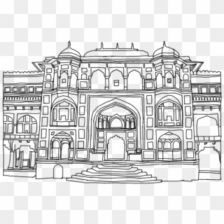 Amber Fort Line Drawing, HD Png Download