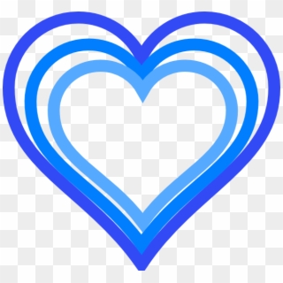 Triple Blue Heart Outline Clip Art - Clip Art Blue Hearts, HD Png Download