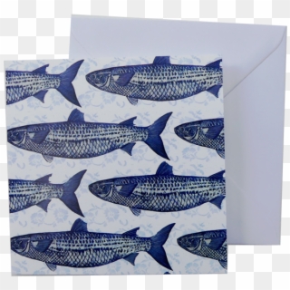 Greeting Card And Envelope Blue And White Fish Print - Whale Shark, HD Png Download