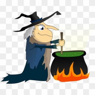 Free To Use Public Domain Witch Clip Art - Witch And Her Cauldron, HD Png Download