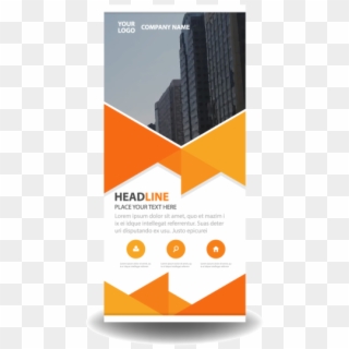 Orange Business Roll Up Banner Flat Design Template - Skyscraper, HD Png Download