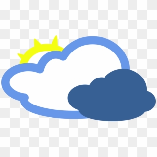 Weather Forecasting Cloud Wind Rain - Mostly Cloudy Weather Symbol, HD Png Download