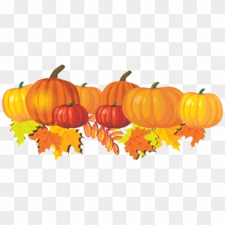 Cropped October Clip Art Clipart 2 Image - Fall Leaves And Pumpkin Clip Art, HD Png Download