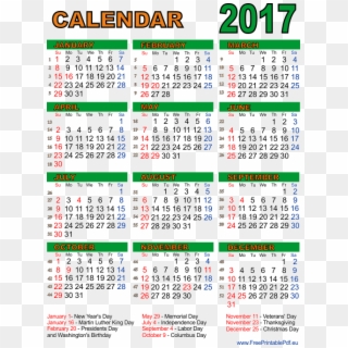 Green October 2017 Calendar Png - 2017 South African Calendar Pdf, Transparent Png