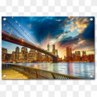 Bridges Brooklyn - Brooklyn Bridge Nyc Sunset, HD Png Download