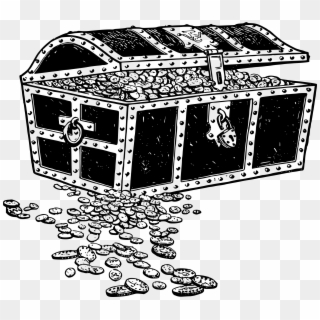 Download - Black And White Treasure Chest Clipart, HD Png Download