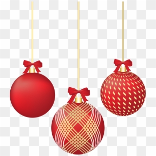Christmas Red Ornaments Png Clip Art Image - Red Christmas Decor Png, Transparent Png