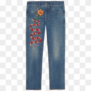 Gucci Pre-fall 16 Tapered Jean With Snake Embroidery - Top 10 Most Expensive Pants, HD Png Download